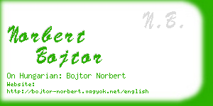 norbert bojtor business card
